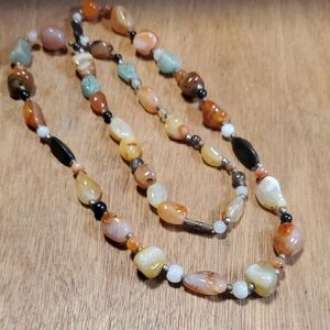 Natural Polushed Rock Necklace 30" D